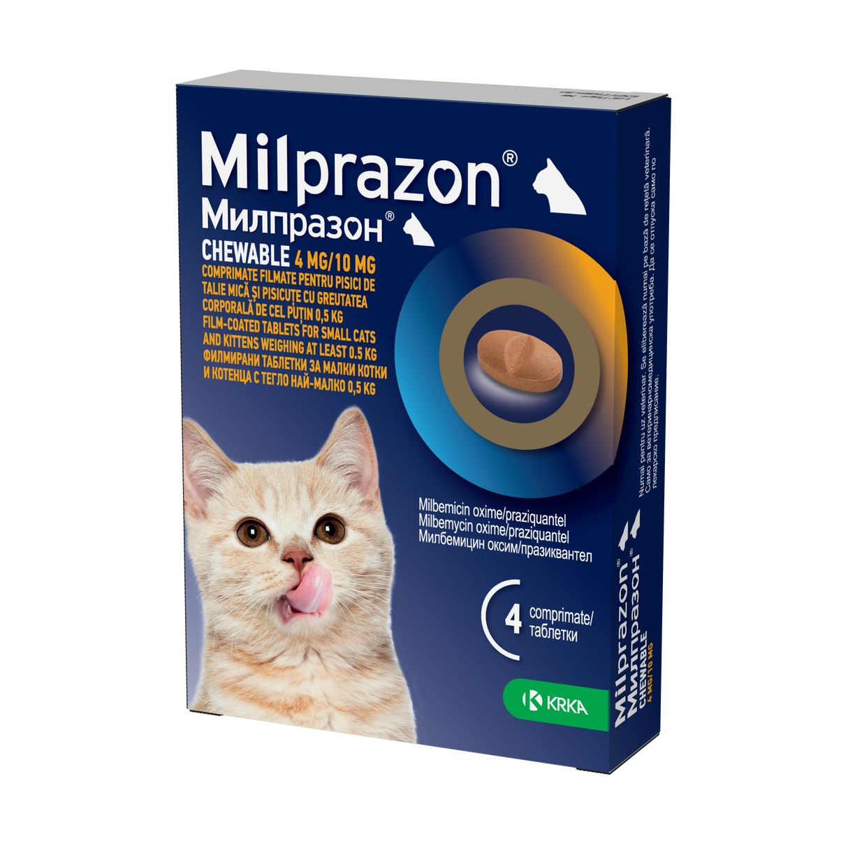Milprazon chew pisici 4mg/10mg *4 cpr