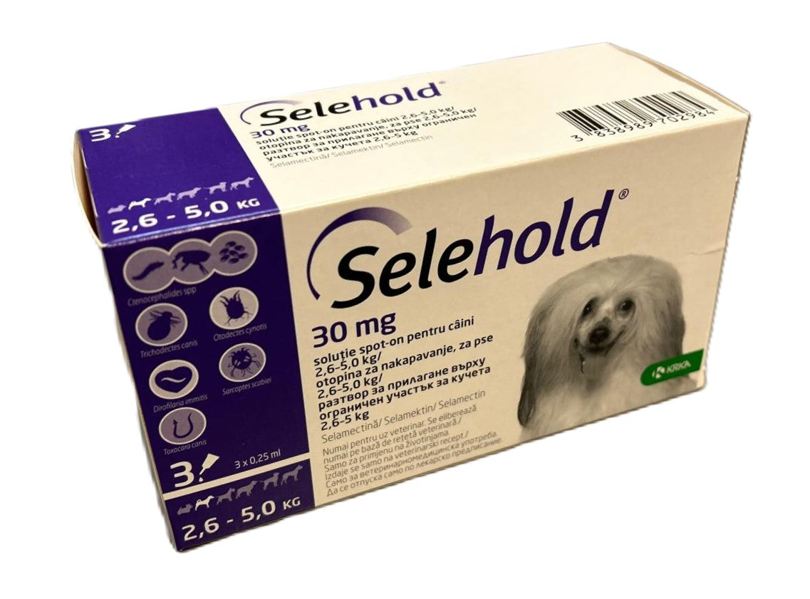 Selehold 30mg sol. caini 2,6-5kg