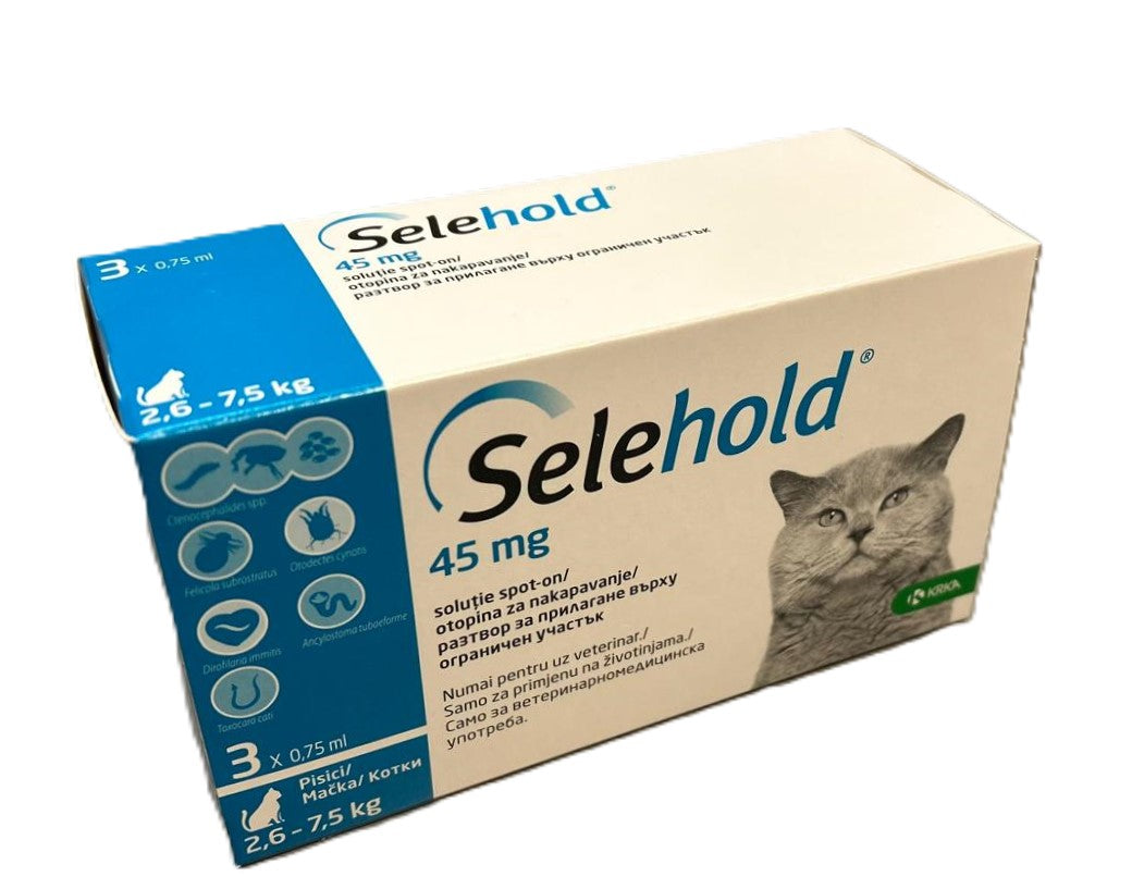 Selehold 45mg sol. pisici 2,6-7,5kg